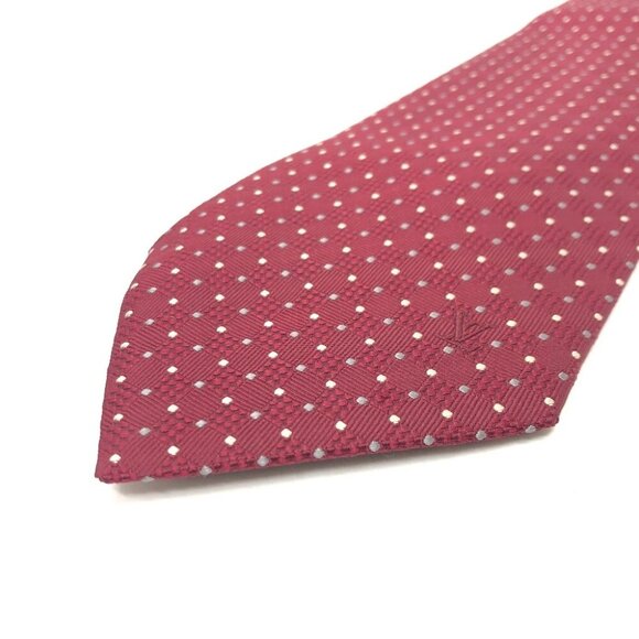 LOUIS VUITTON Dot pattern Necktie dot pattern Necktie silk wine-red - Picture 4 of 9